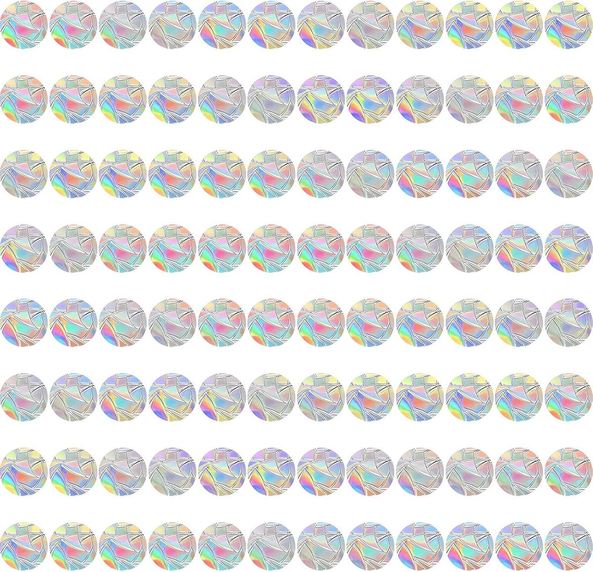 SnelShoppen 96 stuks regenboog prisma raamstickers - ronde anti-botsing stickers voor vogels - multicolor
