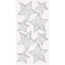 6x Heyda, Sticker, Weihnachtssticker Silbersterne (1 Sticker)