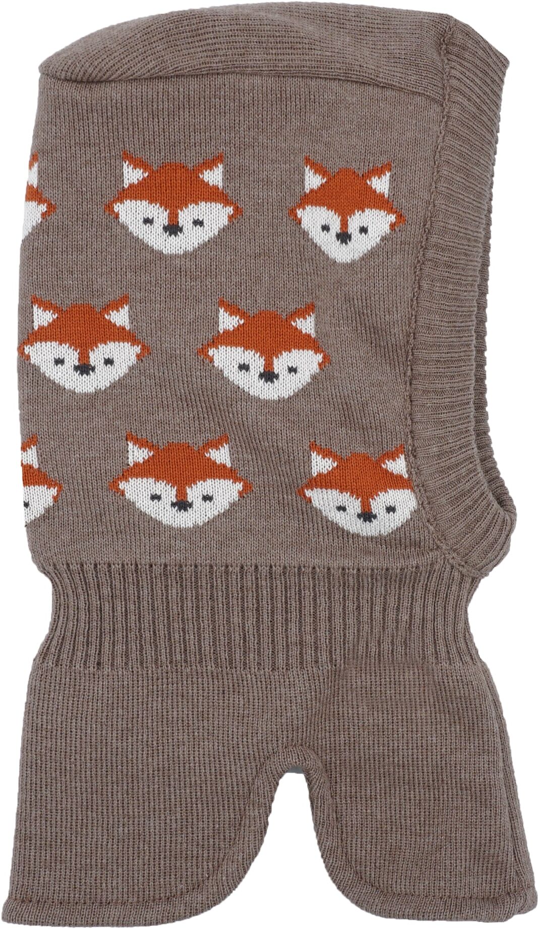 Schlupfmütze MAXIMO, Jungen, Gr. 51, braun (braunmeliert), Strick, Baumwolle, gemustert, mehrfarbig, Mützen Schlupfmütze, Baumwolle, gefüttert, wärmend, doppelt gestrickt, ausgenähtes Halsteil