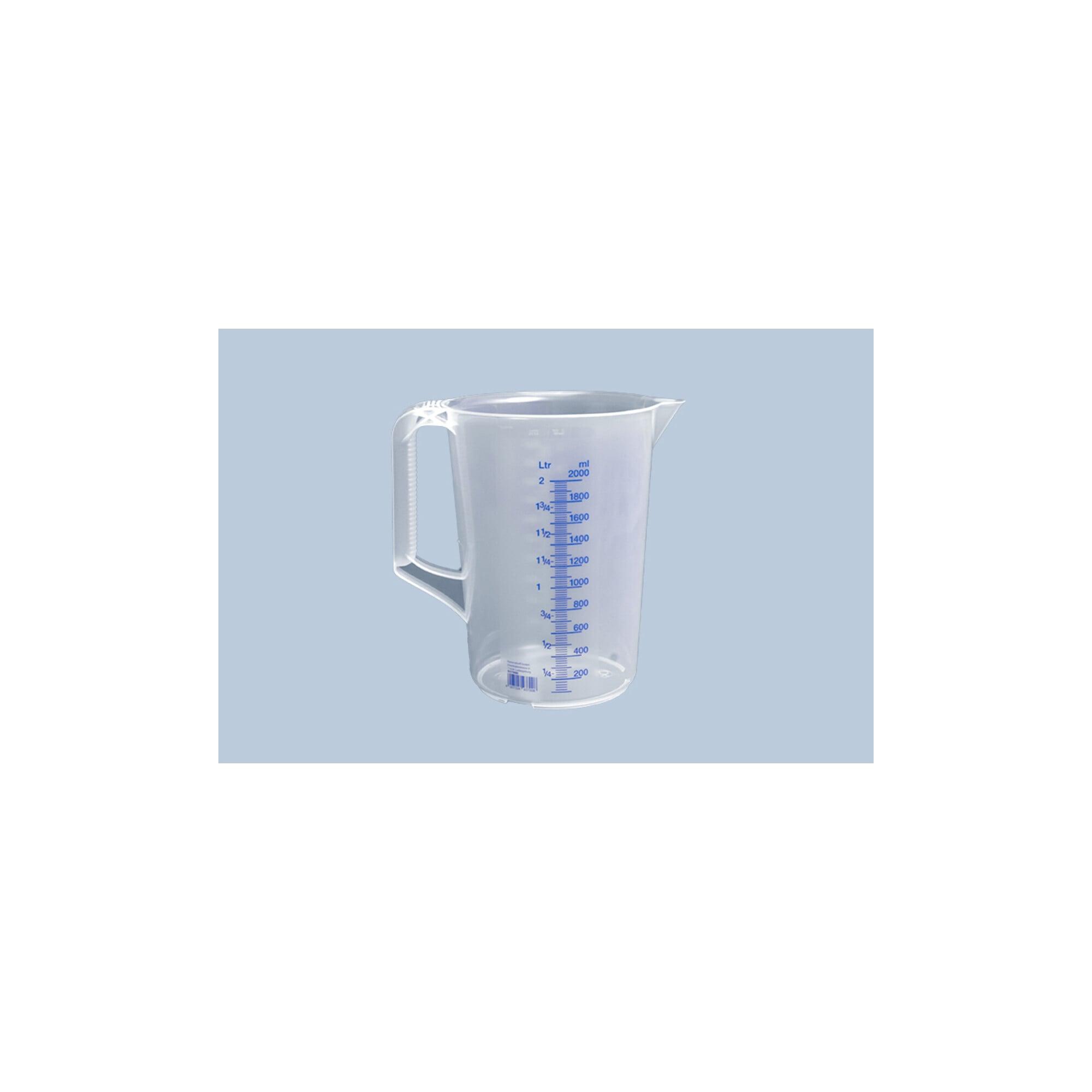 Hünersdorff Messkanne 2.000 ml, PP, 2 Skalen geschlossener Griff, transparent (937000)