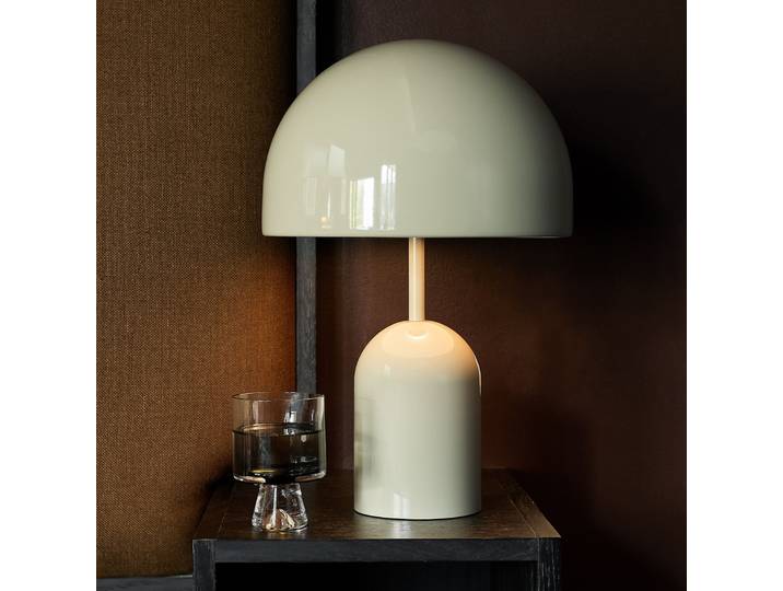 Bell Tischleuchte H42,5 Grau - Tom Dixon - Wohnzimmer - Design - Metall - Mit Schirm