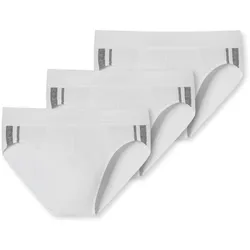 SCHIESSER Herren Slip 3er Pack - Rio Slip 95/5, Cotton Stretch, Seitenstreifen Weiß / XL