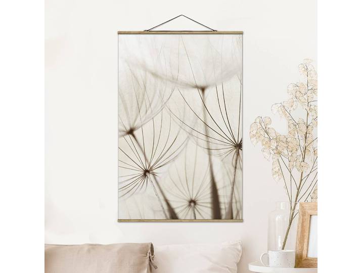 Tableau déco Herbes douces Tissu Blanc 50 x 75cm