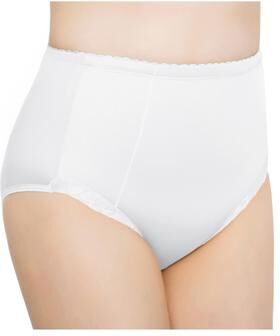 Plus Size Women's Exquisite Form®2-Pack Control Top Lace Shaping Panties by Exquisite Form in White (Size XL)