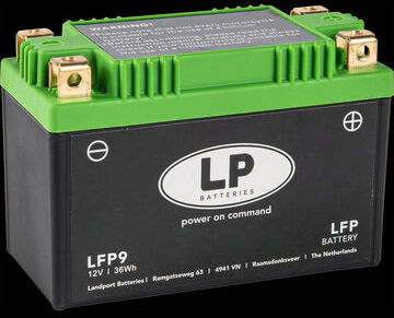 Landport Batteria Per Moto Modello LFP9 Con Tecnologia LiFePO4 al Litio