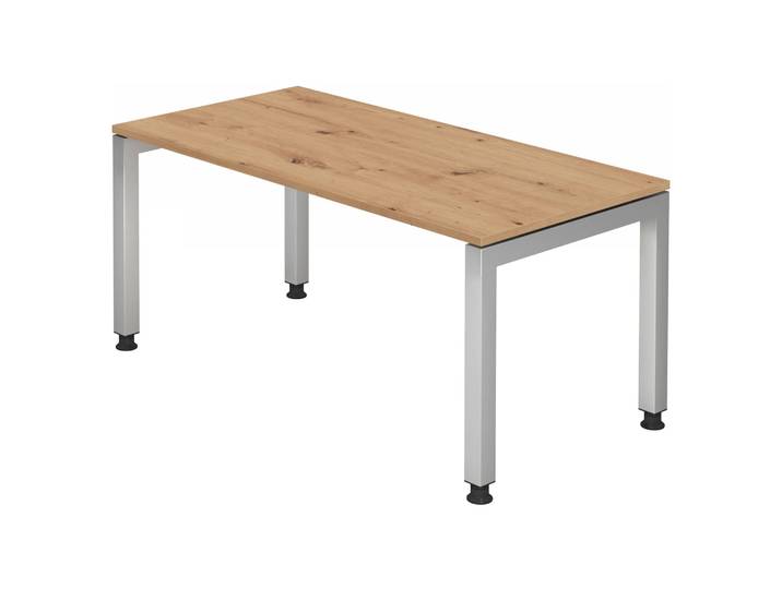 JAVA 16 S Schreibtisch 160 x 80 höhenverstellbar Asteiche/Silber