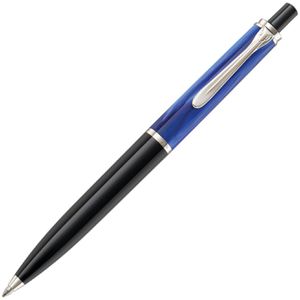 Pelikan Kugelschreiber Classic K205, 801997, schwarz / blau-marmoriert, verchromt, aus Edelharz