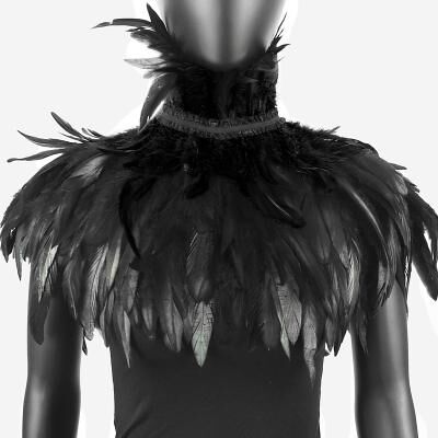 LightInthebox Carnival 2026Rio Carnival Samba Accessories Women's Black Feather Cape Shawl with High Collar Brazil Festival Performance Costume