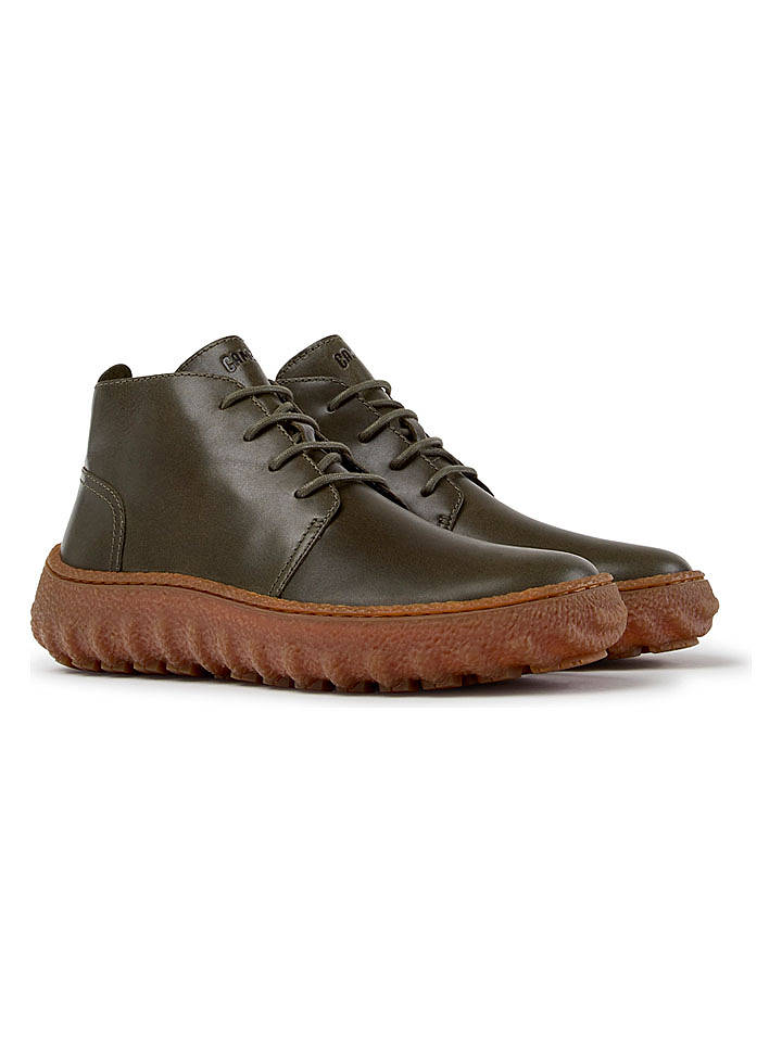 Camper Leder-Boots in Dunkelgrün - 44