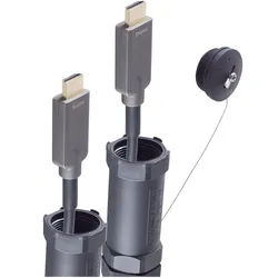Shiverpeaks -BASIC-S--HDMI Anschlusskabel-Optisches HDMI Trittfest (Armored) Kabel, 4K, 50,0m (50 m), Videokabel, Schwarz