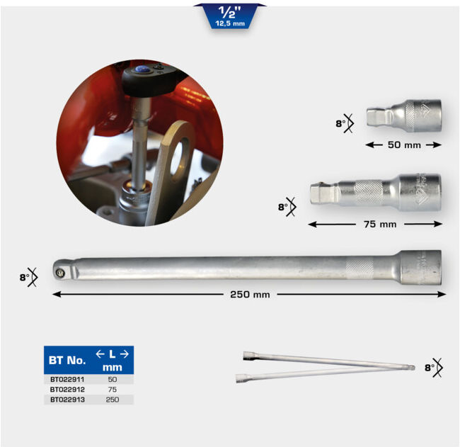 Brilliant Tools Rallonge pivotante 1/2
