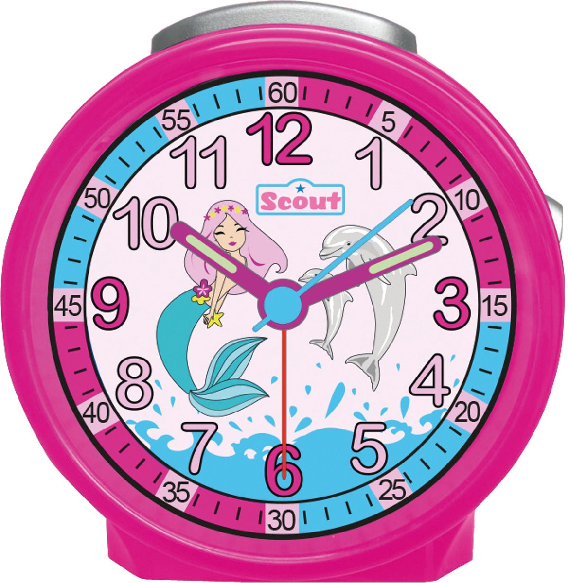Scout Analoge Wekker met Roze Behuizing en Waterwereld Motieven