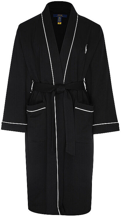 POLO RALPH LAUREN Bademantel Robe schwarz   S/M S/M