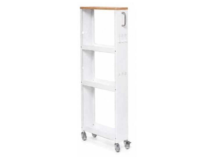MJJRWF Mobiler Aufbewahrungswagen Mit Verstellbaren Regalen Für Küche Schmaler Rollwagen für Küchenlücken, Holzoberseite, verstellbare Regale(10x40x99.5cm)