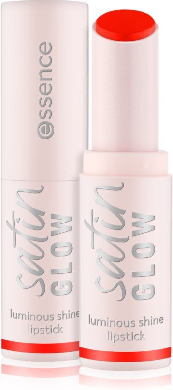 essence satin GLOW creamy lipstick with satin finish shade 07 Coral It A Day 3.5 g