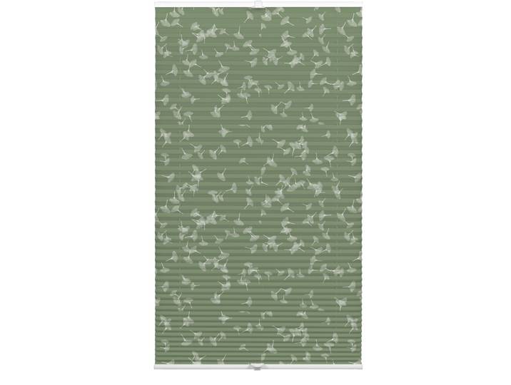 Plissee GARDINIA Dekor Ginkgo Oesyter Mushroom , grün, B:100cm H:130cm, Obermaterial: 100% Polyester, Plissees, Plissee, Klemmträger mit Feststellschraube, Plissee Concept Trägern zum Klemmen