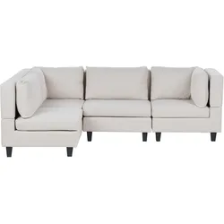 ECKSOFA Modul 4-Sitzer rechtsseitig Hellbeige Stoff Unstad