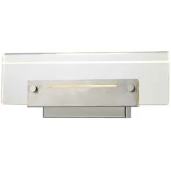 LED Wandleuchte Wandlampe Wohnzimmerlampe Kippschalter Silber Metall H 5,5 cm