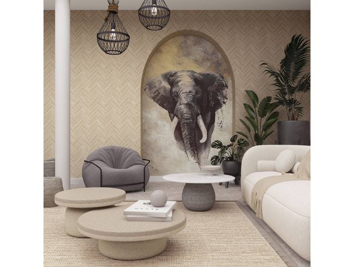 Papier peint intissé 33098 éléphant 159 x 270 x 1cm