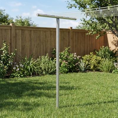 Household Essentials "Steel Outdoor Clothesline T Post - 2.0""L x 32.0""W x 90.0""H"