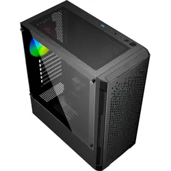 Gembird Fornax 400X Gaming-Computergehäuse (ATX), PC Gehäuse, Schwarz