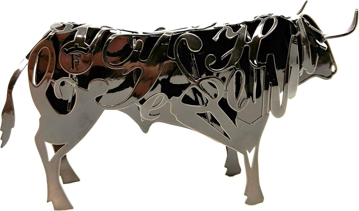 Handgemaakte Smeedijzeren Stierenkunst Sculptuur Decoratief Metalen Kunstwerk voor Binnen