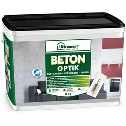 Ultrament, Spachtelmasse + Mörtel, Beton Optik 8 kg Pulverspachtel, mittelgrau Moderne Wandgestaltung i