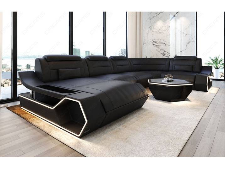 Wohnlandschaft Toscano U-Form in Leder