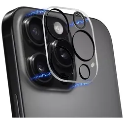 MobileKing Kamera Panzerfolie mit schwarzen Ringen für iPhone 16 Plus - 9H Glas - MBK71