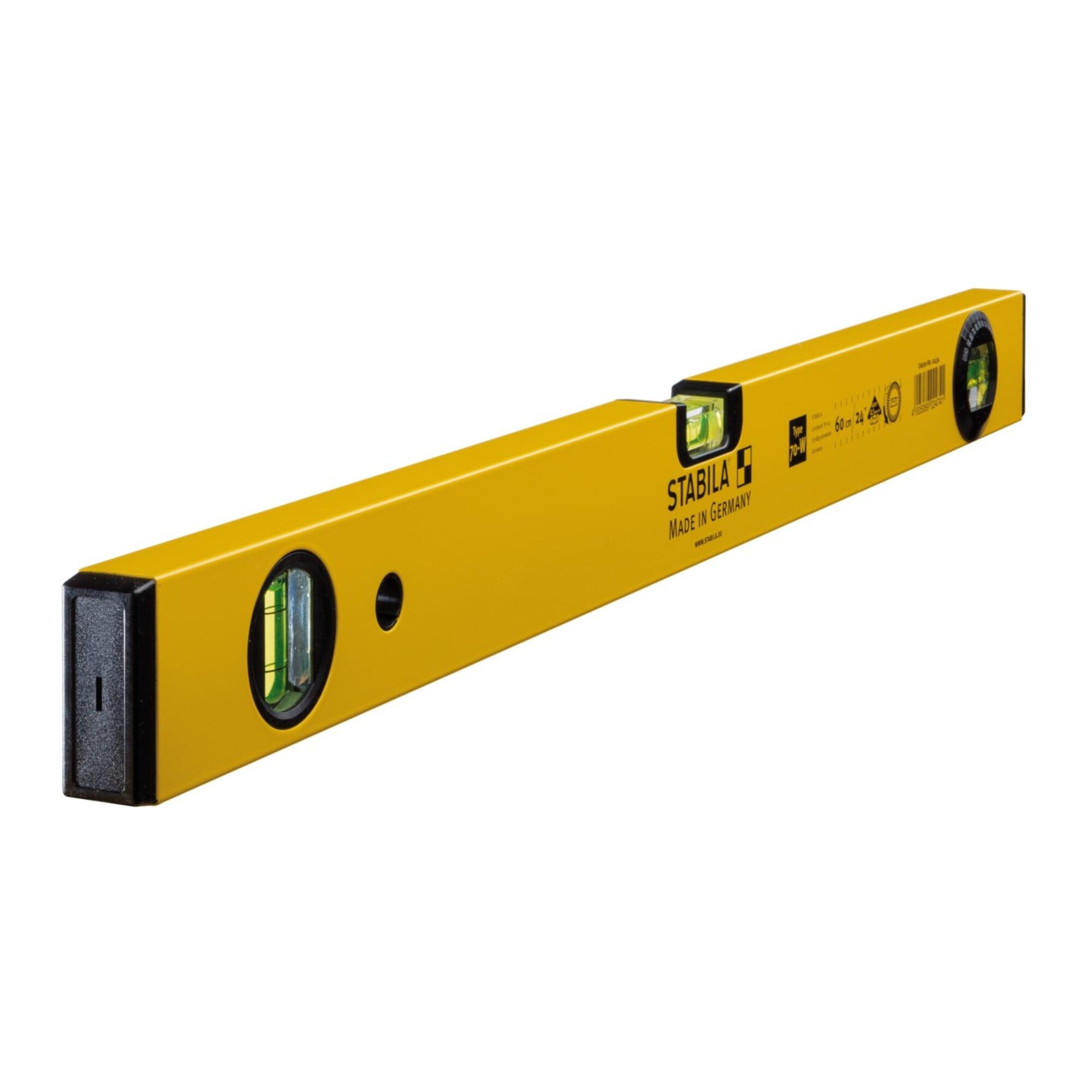 STABILA Wasserwaage Type 70 W 60 cm mit drehbarer Winkel-Libelle (02474)