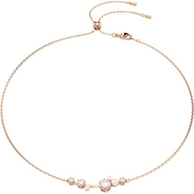Collier SWAROVSKI "Schmuck Geschenk Constella Halskette", weiß (roségoldfarben, kristallweiß, weiß), Halsketten, Damen, Metall Perlen, L: 48, Metall, Perlen, Collier, mit Swarovski Zirkonia (synth.) - mit Swarovski Perle