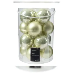 Christmas Decorations 16 Weihnachtskugeln Glas 8cm matt & glänzend Christbaumkugeln Weihnachtsbaumkugeln Groß Christbaumschmuck Weihnachtsbaumschmuck Deko Hell Minze