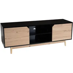 Wohnling, TV Möbel, Schwarz (150 x 40 x 55 cm)