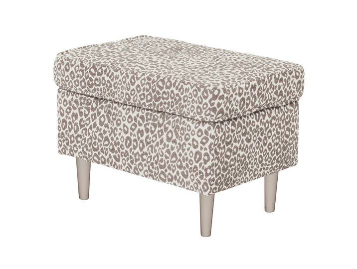 Mid.you Hocker Leo, Beige, Holz, Buche, massiv, Leopard, rechteckig, 63x43x42 cm, Wohnzimmer, Hocker, Sitzhocker