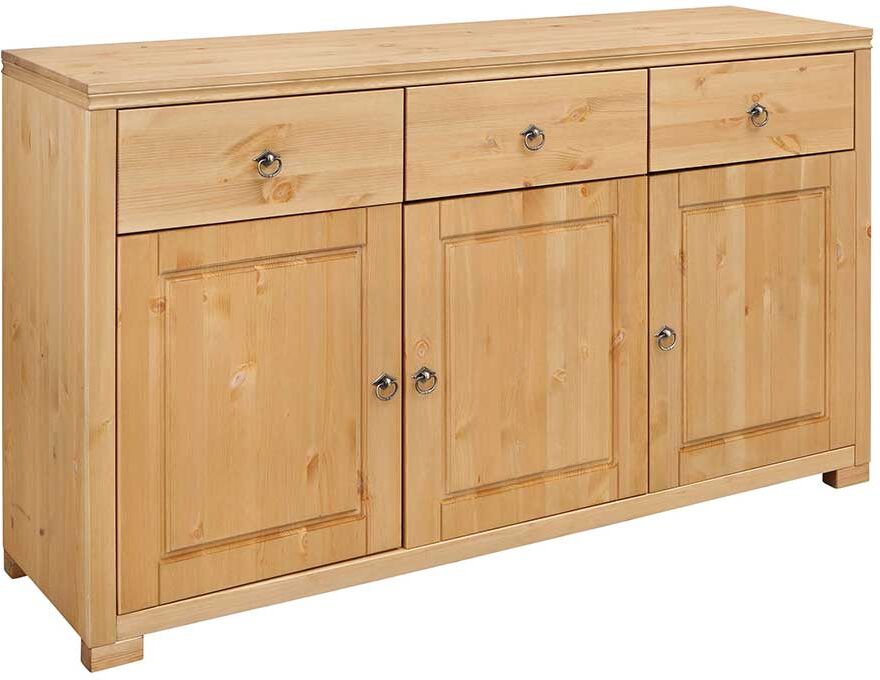 Pharao24.de Landhaus Sideboard aus Kiefer massiv geölt 3-türig