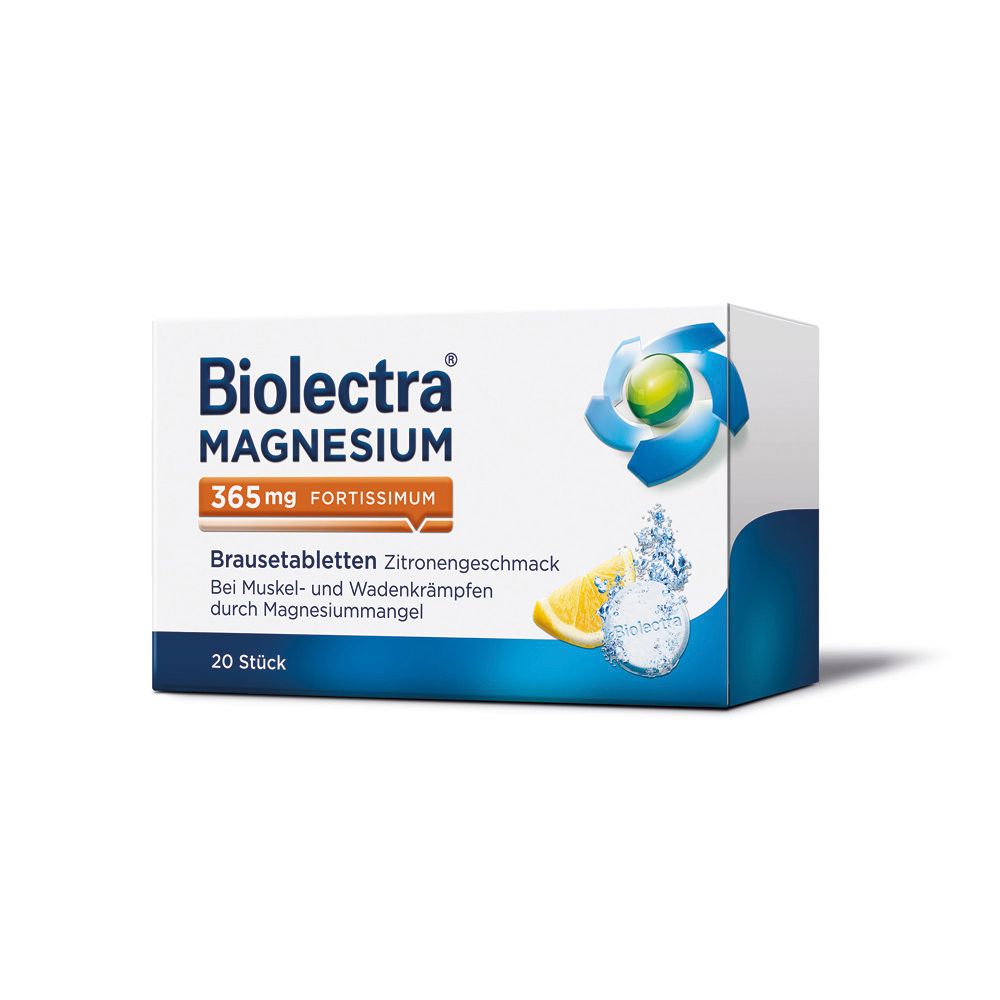 Biolectra Magnesium 365 mg fortissimum Zitrone 20 St Brausetabletten