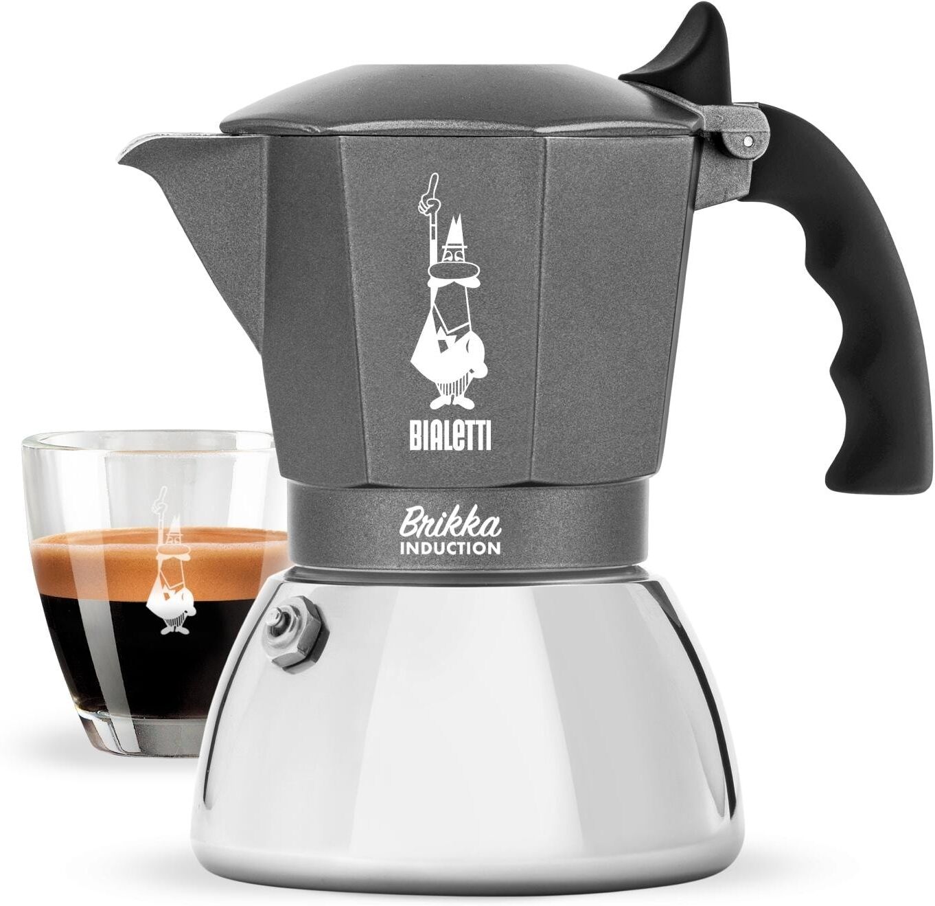 Espressokocher BIALETTI "Espressokocher Brikka", grau, 4, Kaffeemaschinen, Espressokocher grau 4