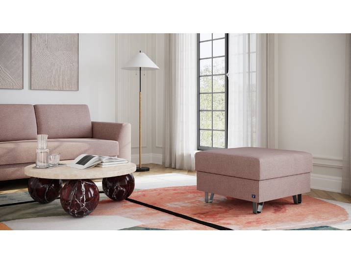 BRUNO Hocker 70x70 in Pink Blush Rosa Gemütliche Ablage und praktische Aufbewahrung