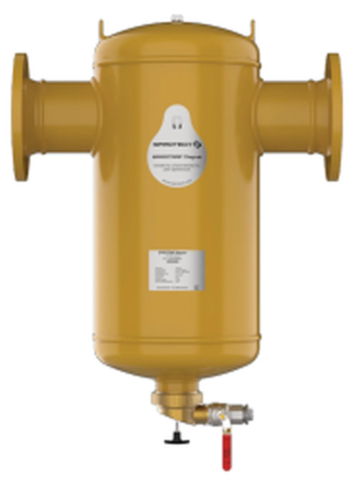 EDER SPIROTECH slibafscheider BE080FM met SpiroTrap Magnet, DN80, flens PN16, 10 bar, 110°C