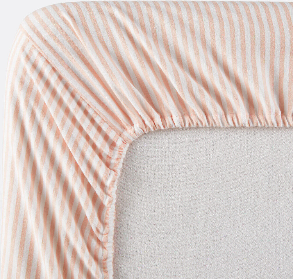 LA REDOUTE INTERIEURS Drap-housse enfant, en flanelle, imprimé rayures, bonnet 25 cm, MEREDITH