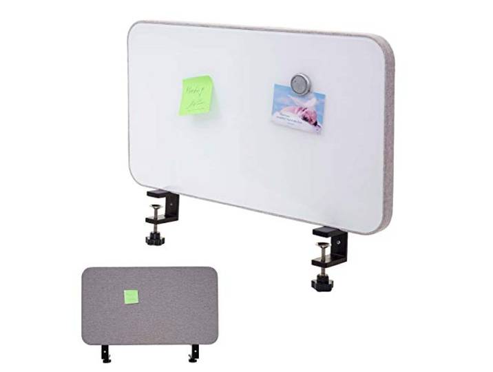 Mendler Tisch-Whiteboard HWC-G74 Stoff/Textil - 60x35cm grau