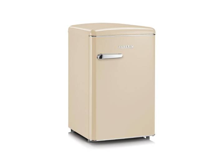 SEVERIN Kühlschrank, Energieeffizienz: D, beige (creme, silberfarben), Rechtsanschlag, Kühlschränke, Kühlschrank