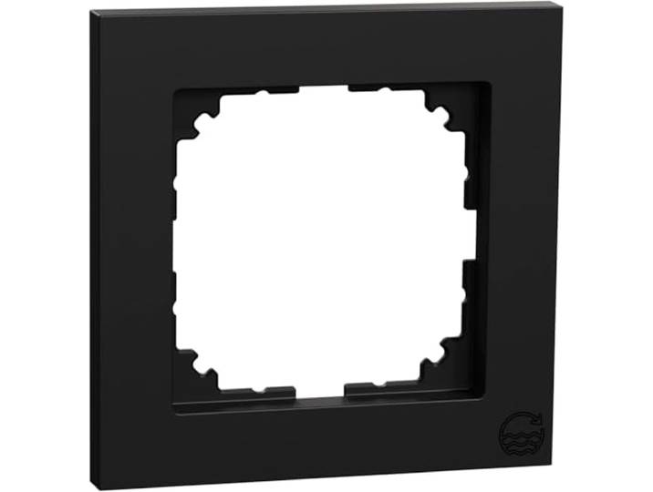 Schneider Electric Merten MEG4010-3603 M-Pure, 1-voudig afdekraam voor stopcontacten en schakelaars, van gerecycled oceaankunststof, mat zwart