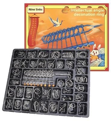 Combo Retail Shop Nine Link Intelligent Buckle Educational Toy Lock Full Set, Educational Toys For Children And Primary Learning 25 piece