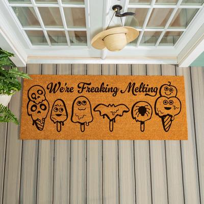 Evergreen We're Freaking Melting Sweet Treats Summerween Coir Door Mat
