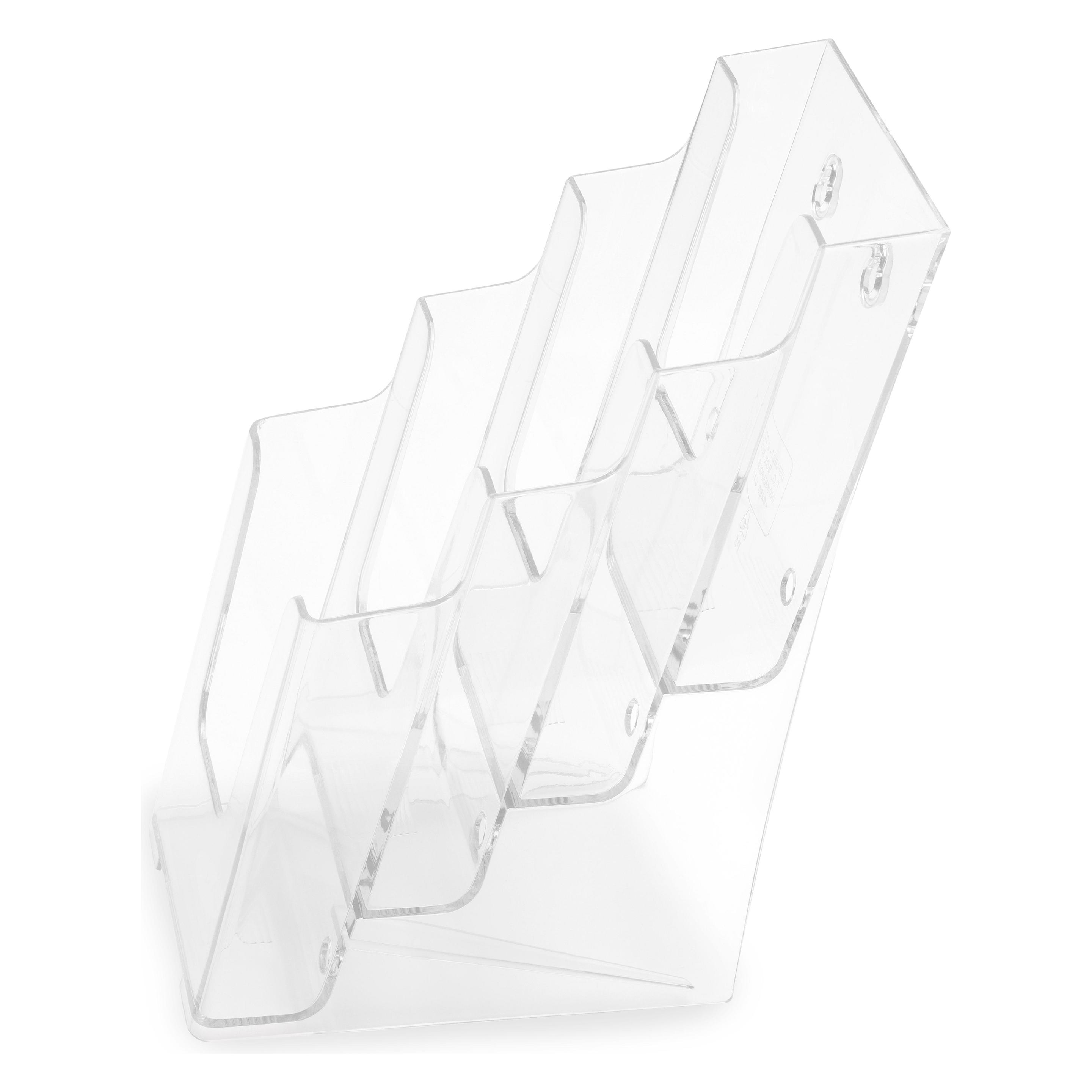 Deflecto Prospekthalter, DIN lang hoch, 4 F"cher, glasklar (DL) (77701)