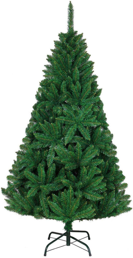 SHATCHI Artificial Christmas Tree with Imperial Pine Tips, Green PVC, Hinged Branches and Metal Stand 8 ft.