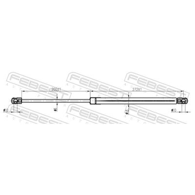 FEBEST Gasfeder, Koffer-/Laderaum 26117-013 für VAG