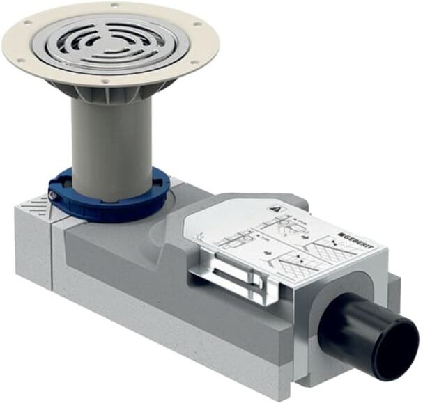 Geberit Setaplano Duschbodenablauf 154055001 Ø 50 mm, für Estrichhöhe am Einlauf 114-215mm