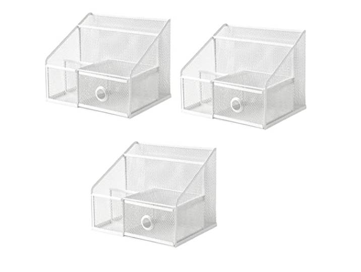 DRÖNJÖNS Lot de 3 organiseurs de bureau Blanc 25 x 20 cm
